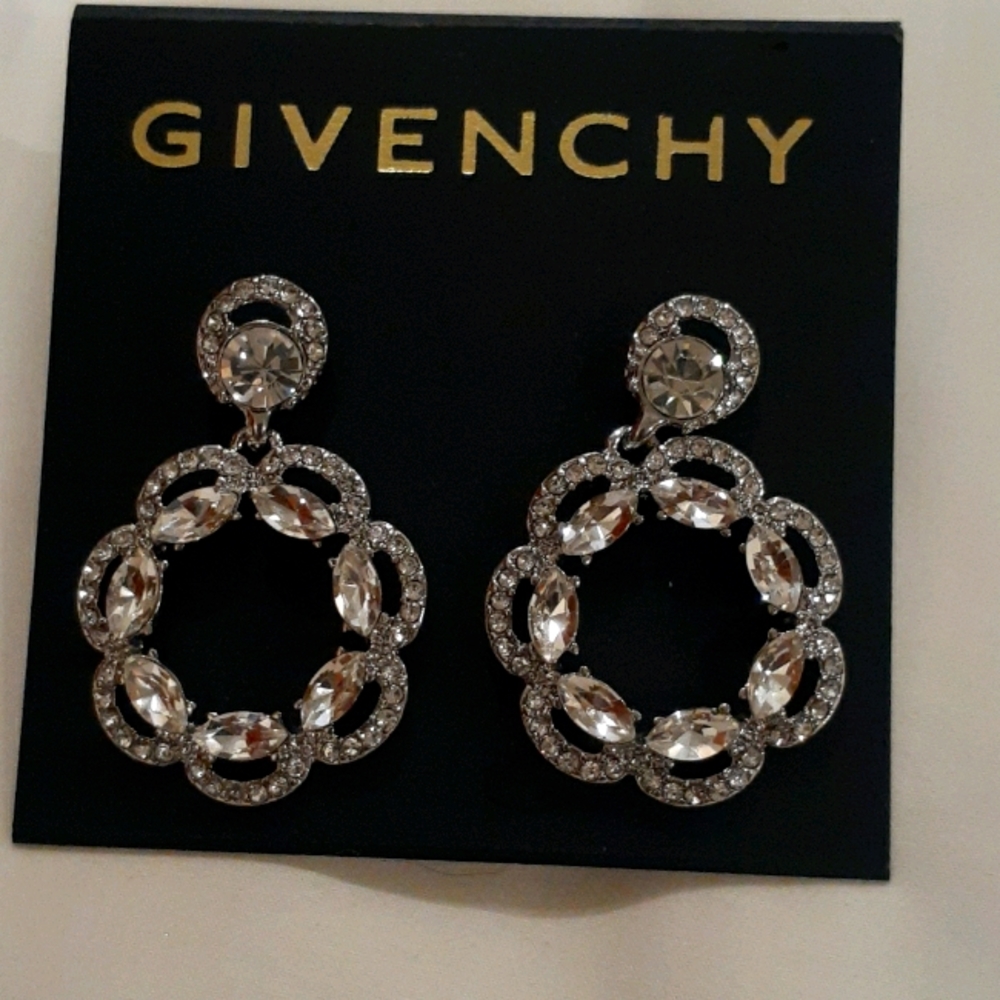 Authentic Givenchy silver tone earrings